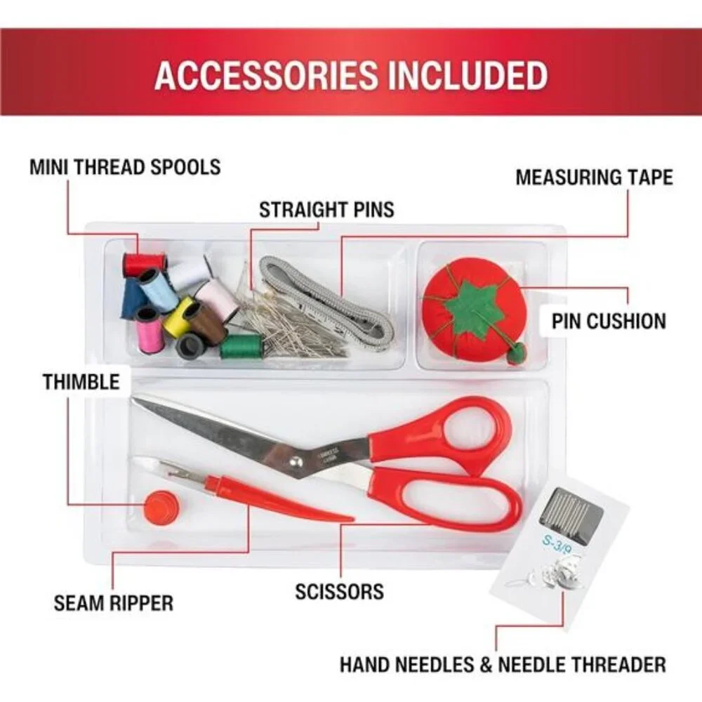 SINGER 07281 Vintage Sewing Basket with Sewing Kit Accessories